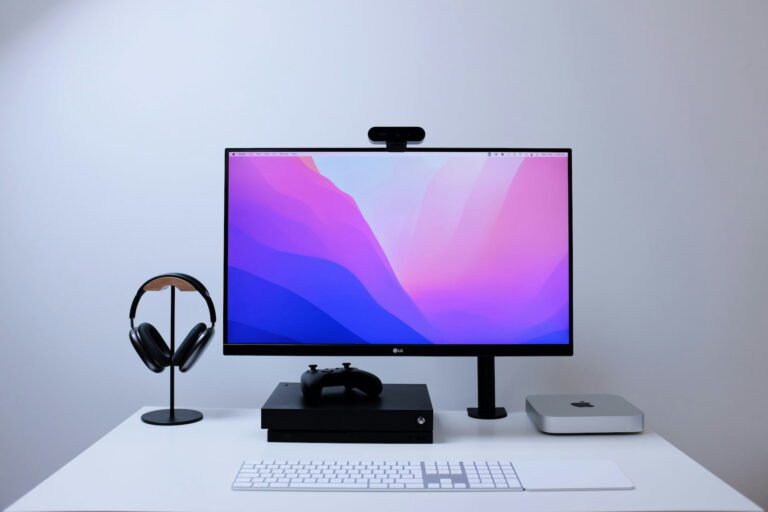 monitor arm desk setup